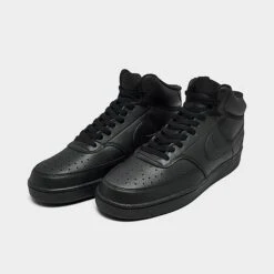 Men's Nike Court Vision Mid Next Nature Casual Shoes Black/Black/Black - DN3577 003 -Stealth Fit Shop DN3577 003 P2