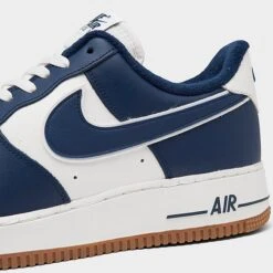 Men's Nike Air Force 1 '07 LV8 SE Varsity Casual Shoes Sail/Midnight Navy/Medium Gum Brown - DQ7659 101 -Stealth Fit Shop DQ7659 101 P3