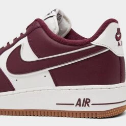Men's Nike Air Force 1 '07 LV8 SE Varsity Casual Shoes Sail/Night Maroon/Gum Med Brown - DQ7659 102 -Stealth Fit Shop DQ7659 102 P3