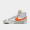 Men's Nike Blazer Mid Pro Club Casual Shoes White/Sail/Light Silver/Safety Orange - DQ7673 103 -Stealth Fit Shop DQ7673 103 P1