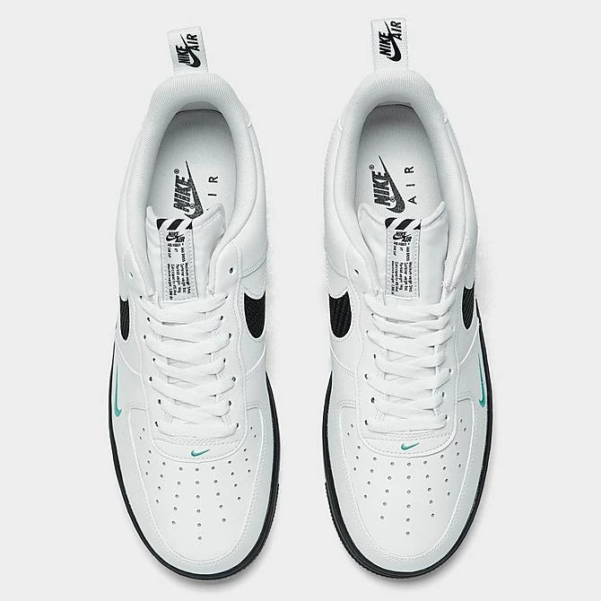 Men's Nike Air Force 1 '07 LV8 Carbon Fiber Casual Shoes White/White/Black/Washed Teal - DR0155 100 7 Men's Nike Air Force 1 '07 LV8 Carbon Fiber Casual Shoes White/White/Black/Washed Teal - DR0155 100 - Image 5
