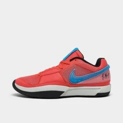 Nike Ja 1 Basketball Shoes Ember Glow/Blue Lightning/Light Silver - DR8785 800