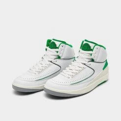Nike Air Jordan Retro 2 Basketball Shoes White/Lucky Green/Sail/Light Steel Grey - DR8884 103 -Stealth Fit Shop DR8884 103 P2