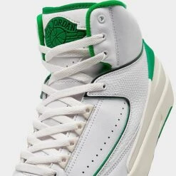 Nike Air Jordan Retro 2 Basketball Shoes White/Lucky Green/Sail/Light Steel Grey - DR8884 103 -Stealth Fit Shop DR8884 103 P3