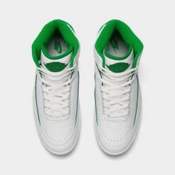 Nike Air Jordan Retro 2 Basketball Shoes White/Lucky Green/Sail/Light Steel Grey - DR8884 103 -Stealth Fit Shop DR8884 103 P5