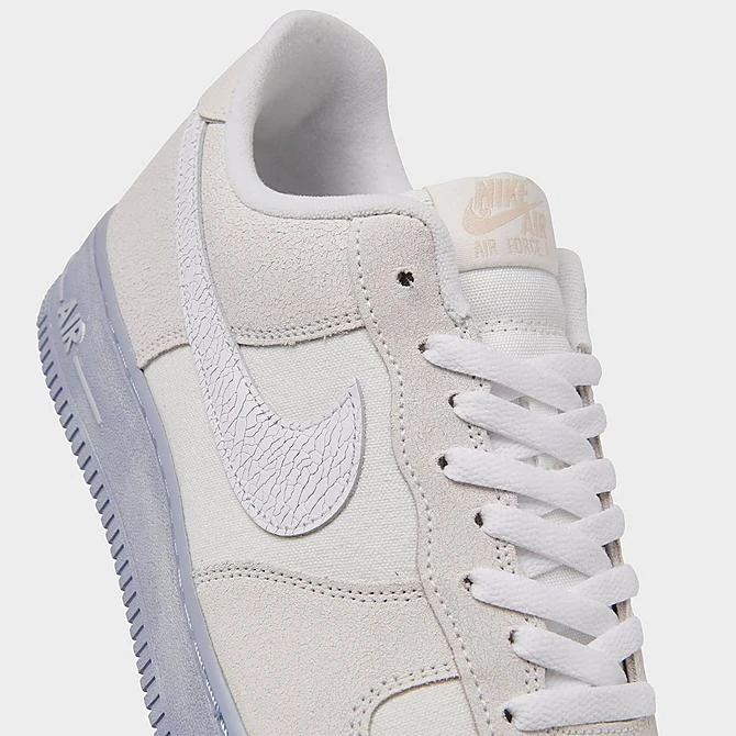 Men's Nike Air Force 1 '07 LV8 EMB SE Cracked Leather Casual Shoes Summit White/White/Blue Whisper - DV0787 100 5 Men's Nike Air Force 1 '07 LV8 EMB SE Cracked Leather Casual Shoes Summit White/White/Blue Whisper - DV0787 100 - Image 3
