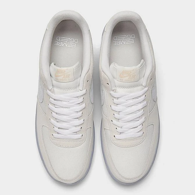 Men's Nike Air Force 1 '07 LV8 EMB SE Cracked Leather Casual Shoes Summit White/White/Blue Whisper - DV0787 100 7 Men's Nike Air Force 1 '07 LV8 EMB SE Cracked Leather Casual Shoes Summit White/White/Blue Whisper - DV0787 100 - Image 5