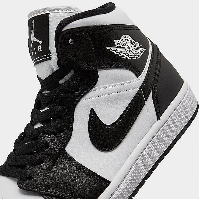 Nike Women's Air Jordan Retro 1 Mid Casual Shoes White/Black/White - DV0991 101 5 Nike Women's Air Jordan Retro 1 Mid Casual Shoes White/Black/White - DV0991 101 - Image 3