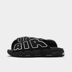 Men's Nike Air More Uptempo Slide Sandals Black/Black/Clear/White - DV2137 001