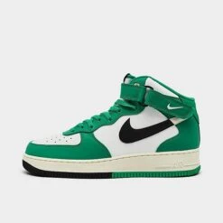 Men's Nike Air Force 1 Mid '07 SE Split Casual Shoes Summit White/Black/Stadium Green - DZ2554 100