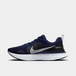 Men's Nike React Infinity 3 Running Shoes College Navy/Midnight Navy/Black/Metallic Silver - DZ3014 401