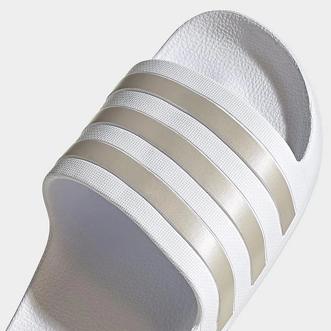 Men's Adidas Adilette Aqua Slide Sandals White/Platinum Metallic/White - EF1730 100 5 Men's Adidas Adilette Aqua Slide Sandals White/Platinum Metallic/White - EF1730 100 - Image 3