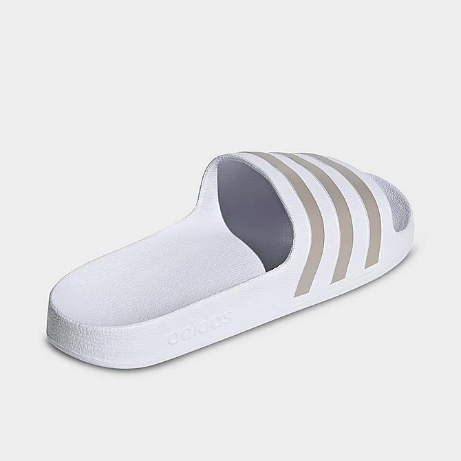Men's Adidas Adilette Aqua Slide Sandals White/Platinum Metallic/White - EF1730 100 6 Men's Adidas Adilette Aqua Slide Sandals White/Platinum Metallic/White - EF1730 100 - Image 4