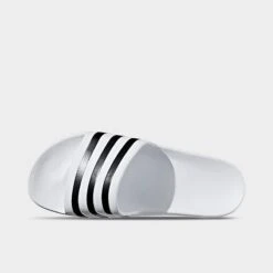 Men's Adidas Adilette Aqua Slide Sandals White/Black/White - F35539 100 -Stealth Fit Shop F35539 100 P5