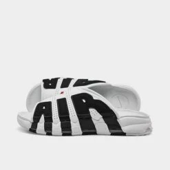 Men's Nike Air More Uptempo Slide Sandals White/Black/Varsity Red - FB7815 100