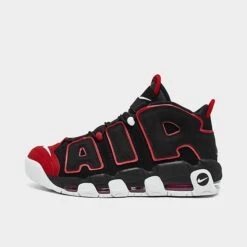 Men's Nike Air More Uptempo '96 Basketball Shoes Black/Black/University Red/White - FD0274 001