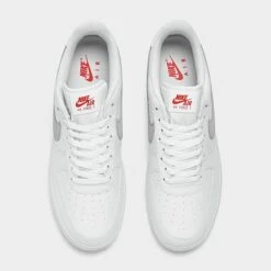 Men's Nike Air Force 1 Low SE Mini Swoosh Casual Shoes White/Wolf Grey/Picante Red - FD0666 100 -Stealth Fit Shop FD0666 100 P5