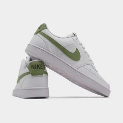 Men's Nike Court Vision Low Next Nature Casual Shoes White/Oil Green/Medium Olive - FD0781 100 -Stealth Fit Shop FD0781 100 P3