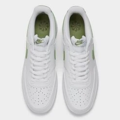 Men's Nike Court Vision Low Next Nature Casual Shoes White/Oil Green/Medium Olive - FD0781 100 -Stealth Fit Shop FD0781 100 P5