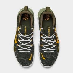 Men's Nike Free Run 5.0 Running Shoes Sequoia/University Gold/Oil Green/Med Olive/White/Black - FD0786 300 -Stealth Fit Shop FD0786 300 P5