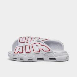 Men's Nike Air More Uptempo Slide Sandals White/University Red/White - FD9884 100