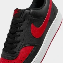 Men's Nike Court Vision Low Next Nature Casual Shoes Black/University Red/White - FJ0685 010 -Stealth Fit Shop FJ0685 010 P3