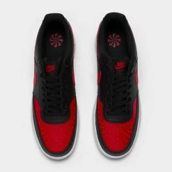 Men's Nike Court Vision Low Next Nature Casual Shoes Black/University Red/White - FJ0685 010 -Stealth Fit Shop FJ0685 010 P5