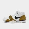 Men's Nike Air Trainer 1 Mid Training Shoes Summit White/Black/Bronzine/Summit White - FQ8225 100