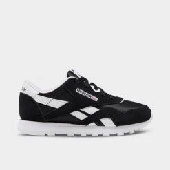Men's Reebok Classic Nylon Casual Shoes Black/Black/White - FV4441 001