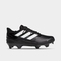 Men's Adidas Adizero Afterburner 9 Pro TPU Baseball Cleats Black/White/Silver Metallic - FZ4220 001