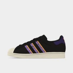 Men's Adidas Originals Superstar Casual Shoes Black/Violet Fusion/Cream White - FZ6475 001