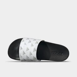 Men's Adidas Essentials Adilette Comfort Slide Sandals White/Grey/White - GV9737 100 -Stealth Fit Shop GV9737 100 P5