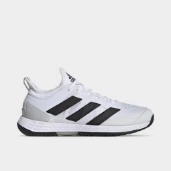Men's Adidas Adizero Ubersonic 4 Tennis Shoes White/Black/Silver Metallic - GW2512 100