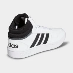 Men's Adidas Hoops 3.0 Mid Classic Vintage Casual Shoes Black/Black/White - GW3019 001 -Stealth Fit Shop GW3019 001 P4