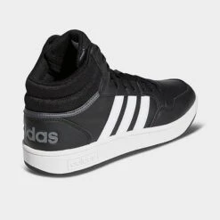 Men's Adidas Hoops 3.0 Mid Classic Vintage Casual Shoes Black/White/Grey - GW3020 001 -Stealth Fit Shop GW3020 001 P4