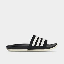 Men's Adidas Essentials Adilette Comfort Slide Sandals Black/Wonder White/Gold Metallic - GW5966 001