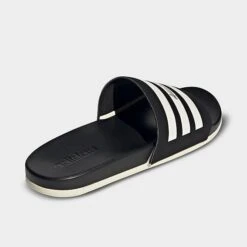 Men's Adidas Essentials Adilette Comfort Slide Sandals Black/Wonder White/Gold Metallic - GW5966 001 -Stealth Fit Shop GW5966 001 P4