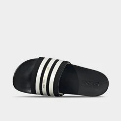 Men's Adidas Essentials Adilette Comfort Slide Sandals Black/Wonder White/Gold Metallic - GW5966 001 -Stealth Fit Shop GW5966 001 P5