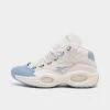 Men's Reebok Question Mid Basketball Shoes Footwear White/Fluid Blue/Toxic Yellow - GW8854 100 -Stealth Fit Shop GW8854 100 P1