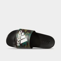 Men's Adidas Essentials Adilette Comfort Slide Sandals Core Black/Core Black/Cloud White - GW9647 001 -Stealth Fit Shop GW9647 001 P5