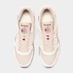 Men's Reebok Classic Leather Casual Shoes Modern Beige/Alabaster/Classic Burgundy - GY1525 269 -Stealth Fit Shop GY1525 269 P5