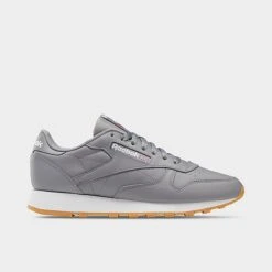 Men's Reebok Classic Leather Casual Shoes Pure Grey 5/Ftwr White/Reebok Rubber Gum - GY3599 086