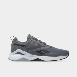 Men's Reebok Nanoflex V2 Training Shoes Pure Grey/Core Black/Pure Grey - GY6216 085
