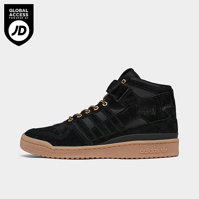 Men's Adidas Originals Forum Mid Casual Shoes Black/Black/Gum - GZ4620 001 3 Men's Adidas Originals Forum Mid Casual Shoes Black/Black/Gum - GZ4620 001