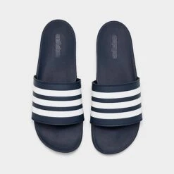 Men's Adidas Essentials Adilette Comfort Slide Sandals Ink/White/Ink - GZ5892 408 -Stealth Fit Shop GZ5892 408 P5
