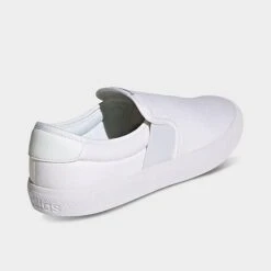 Men's Adidas Essentials Vulc Raid3r Slip-On Skateboarding Shoes White/White/Black - HP6555 100 -Stealth Fit Shop HP6555 100 P4