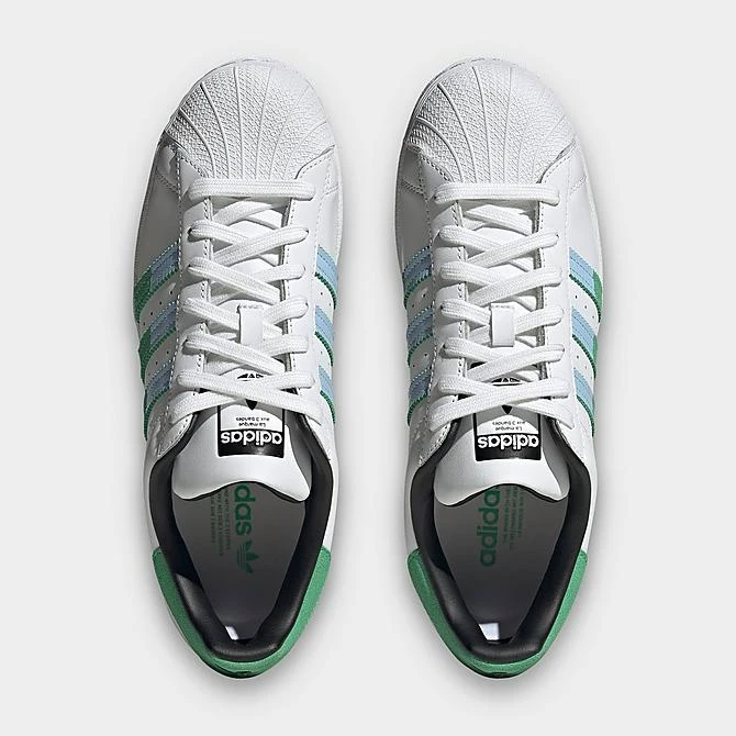 Men's Adidas Originals Superstar Casual Shoes White/Semi Screaming Green/Blue Dawn - HQ2168 100 7 Men's Adidas Originals Superstar Casual Shoes White/Semi Screaming Green/Blue Dawn - HQ2168 100 - Image 5