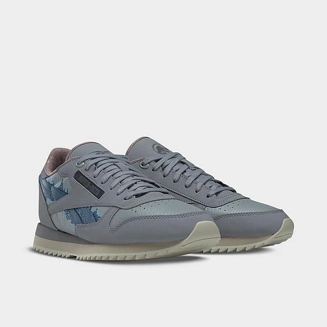 Men's Reebok Jurassic World Classic Leather Ripple Casual Shoes Pure Grey/Flat Grey/Brave Blue - HQ6253 086 4 Men's Reebok Jurassic World Classic Leather Ripple Casual Shoes Pure Grey/Flat Grey/Brave Blue - HQ6253 086 - Image 2