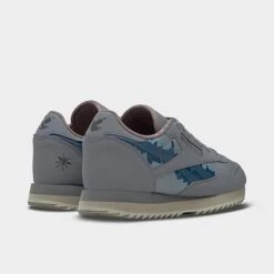 Men's Reebok Jurassic World Classic Leather Ripple Casual Shoes Pure Grey/Flat Grey/Brave Blue - HQ6253 086 11 Men's Reebok Jurassic World Classic Leather Ripple Casual Shoes Pure Grey/Flat Grey/Brave Blue - HQ6253 086 -Stealth Fit Shop HQ6253 086 P4