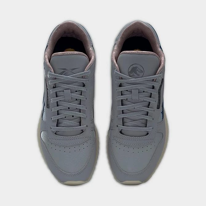 Men's Reebok Jurassic World Classic Leather Ripple Casual Shoes Pure Grey/Flat Grey/Brave Blue - HQ6253 086 7 Men's Reebok Jurassic World Classic Leather Ripple Casual Shoes Pure Grey/Flat Grey/Brave Blue - HQ6253 086 - Image 5